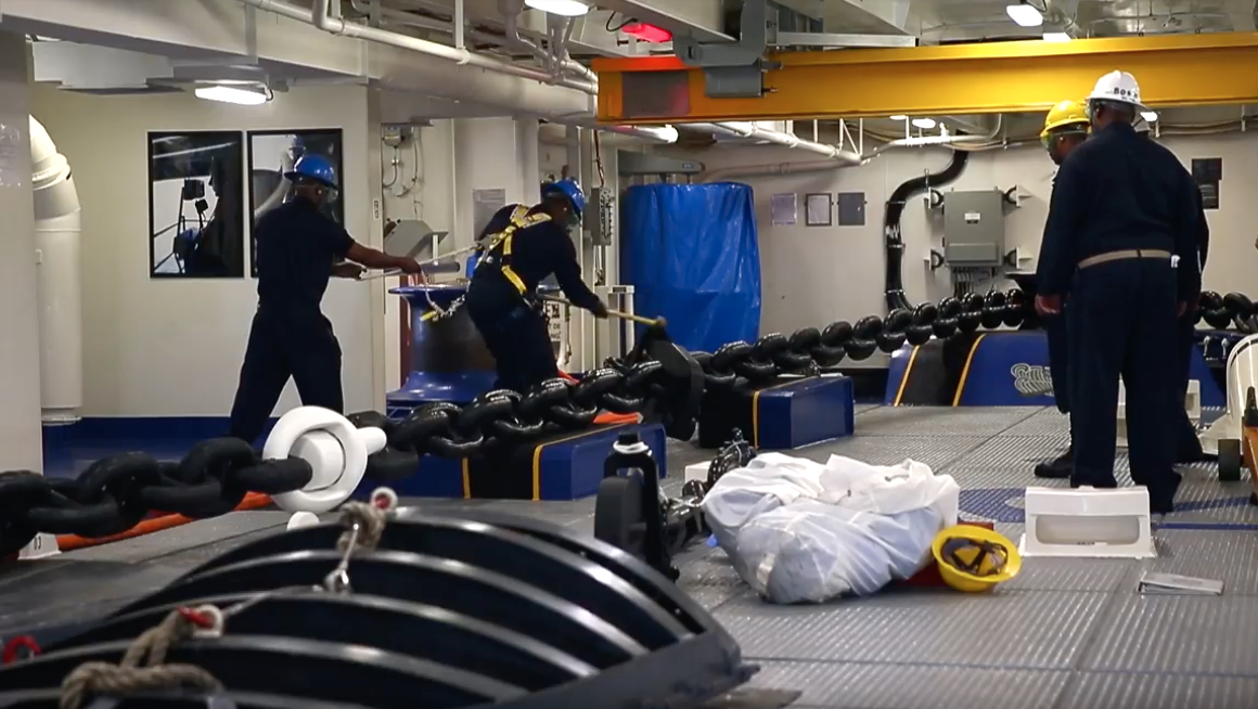 You Don't Want To Get in the Way of a 100,000Ton Aircraft Carrier's Anchor